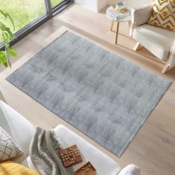 Style Kortluvet tæppe Ensfarvet - Grå