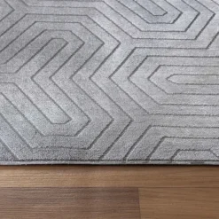 Style Kortluvet tæppe Ensfarvet - Grå