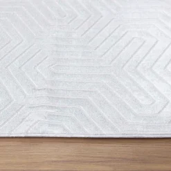 Style Kortluvet tæppe Ensfarvet - Sølv