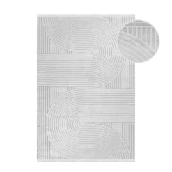 Style Kortluvet tæppe Ensfarvet - Sølv