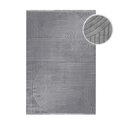 Style Kortluvet Tæppeløber Ensfarvet - Grå