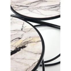 SUSANNA, sæt af to, Hvid marmor - Sort