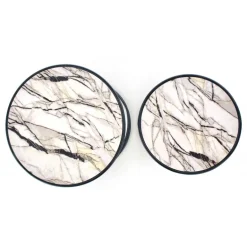 SUSANNA, sæt af to, Hvid marmor - Sort