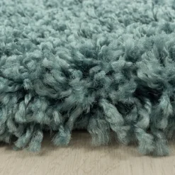 Sydney Rund Shaggy tæppe Ensfarvet - Aqua