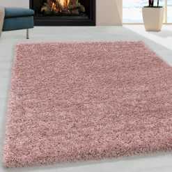Sydney Shaggy tæppe Ensfarvet - Rosa