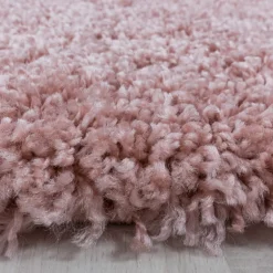 Sydney Shaggy tæppe Ensfarvet - Rosa