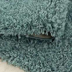 Sydney Shaggy Tæppeløber Ensfarvet - Aqua