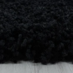 Sydney Shaggy Tæppeløber Ensfarvet - Sort