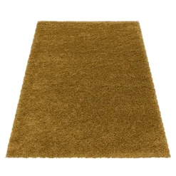 Sydney Shaggy Tæppeløber Ensfarvet - Guld