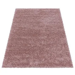 Sydney Shaggy Tæppeløber Ensfarvet - Rosa