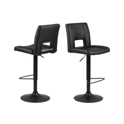 Sylvia barstol - Sort tekstillæder