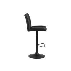 Sylvia barstol - Sort tekstillæder