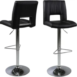 Sylvia barstol sort læderlook