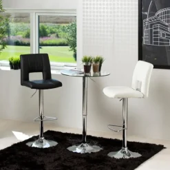 Sylvia barstol sort læderlook