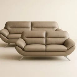 Taastrup 3+2 pers lædersofa