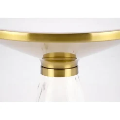 TALBI sofabord, Hvid marmor / Hvid / guld