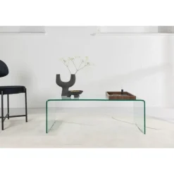 Telemark Sofabord 110 x 50 - Transparent og Valnød