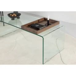 Telemark Sofabord 110 x 50 - Transparent og Valnød