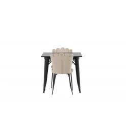 Tempe e Spisebordssæt - Beige og Sort