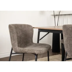 Tempe e Spisebordssæt - Mørkegrå og Valnød