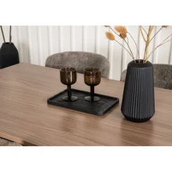 Tempe e Spisebordssæt - Mørkegrå og Valnød