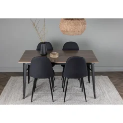 Tempe e Spisestuesæt - Sort og Valnød