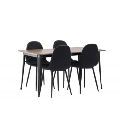 Tempe e Spisestuesæt - Sort og Valnød