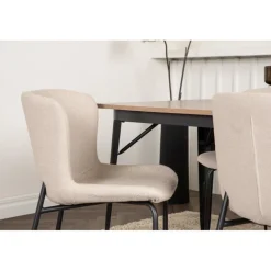 Tempe Spisebordssæt - Beige og Valnød