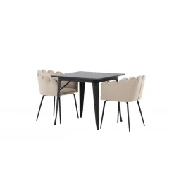 Tempe Spisebordssæt - Beige og Sort