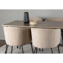 Tempe Spisebordssæt - Beige og Valnød