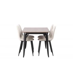 Tempe Spisebordssæt - Beige og Valnød