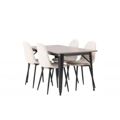 Tempe Spisebordssæt - Beige og Valnød