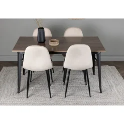 Tempe Spisebordssæt - Beige og Valnød