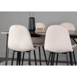Tempe Spisebordssæt - Beige og Valnød
