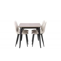 Tempe Spisebordssæt - Beige og Valnød