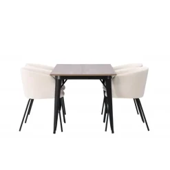 Tempe Spisebordssæt - Beige og Valnød