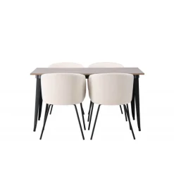 Tempe Spisebordssæt - Beige og Valnød