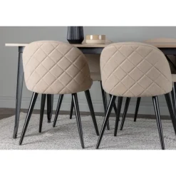 Tempe Spisebordssæt - Beige og Valnød