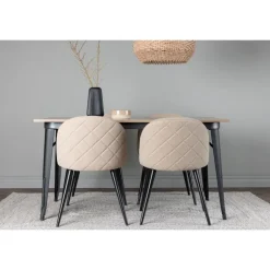 Tempe Spisebordssæt - Beige og Valnød