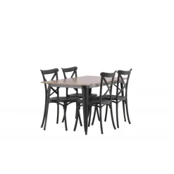 Tempe Spisebordssæt - Sort og Valnød