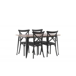 Tempe Spisebordssæt - Sort og Valnød