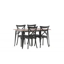 Tempe Spisebordssæt - Sort og Valnød