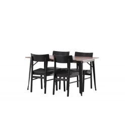 Tempe Spisebordssæt - Sort og Valnød