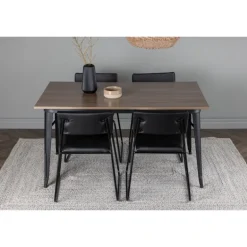 Tempe Spisebordssæt - Sort og Valnød