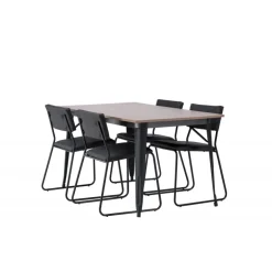 Tempe Spisebordssæt - Sort og Valnød