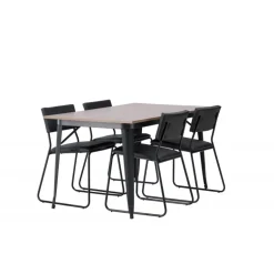 Tempe Spisebordssæt - Sort og Valnød