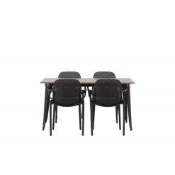 Tempe Spisebordssæt - Sort og Valnød