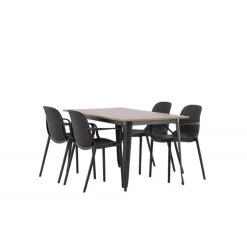 Tempe Spisebordssæt - Sort og Valnød