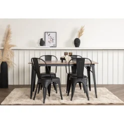 Tempe Spisebordssæt - Sort og Valnød