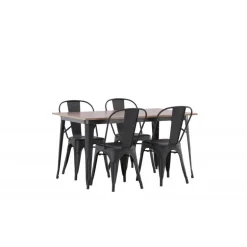 Tempe Spisebordssæt - Sort og Valnød